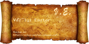 Vályi Eszter névjegykártya
